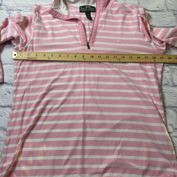 Lauren Active Pink Striped Top. Size Large. - Picture 4 of 5